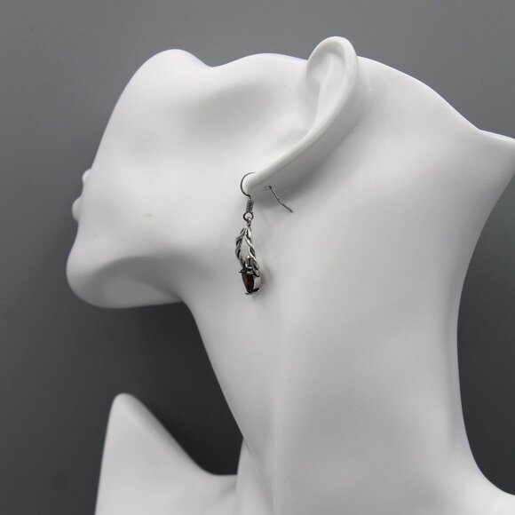 Jewelry earrings Claddagh Irish symbol red silver tone drop dangle new - Picture 7 of 8